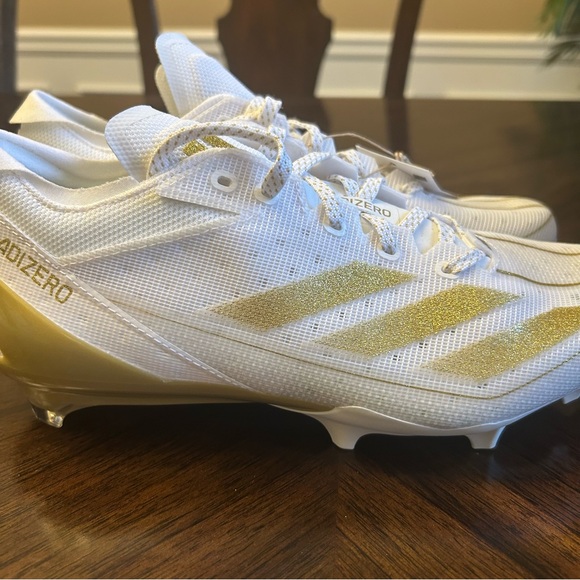 Adidas Men's Adizero 13.0, football cleats White/Gold Metallic, size 8.5 New - Picture 10 of 11
